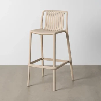 IXIA Taburetes De Cocina^Taburete Alto Exterior Apilable Oporto Polipropileno Beige 52 X 100 X 55 Cm
