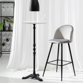 IXIA Taburetes De Cocina^Taburete Alto Gris Tejido - Metal Salón