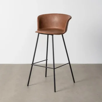 IXIA Taburetes De Cocina^Taburete Alto Parma Negro Con Patas Metálicas Negras 44,5 X 93,5 X 48,5 Cm