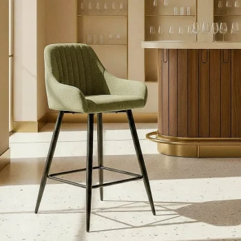 IXIA Taburetes De Cocina^Taburete Medio Bar Tapizado Coimbra Verde 47 X 93 X 47 Cm