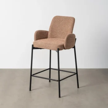 IXIA Taburetes De Cocina^Taburete Medio Bar Tapizado Nantes Rosa 48,5 X 95 X 48,5 Cm