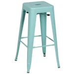IXIA Taburetes De Cocina^Taburete Metálico Apilable Turquesa Dallas Estilo Industrial 43,5 X 76,5 X 43,5 Cm