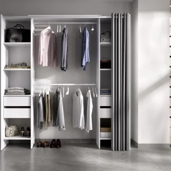 DEKIT Armarios Blancos|Armarios Roperos^Vestidor Suit Blanco Con Cortina