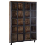 IXIA Vitrinas^Vitrina De Madera De Mango Negro - Natural Con Ruedas 120 X 194 X 40 Cm