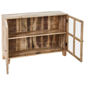 IXIA Vitrinas|Muebles De Salón^Vitrina En Madera De Mango Con Acabado Blanco Rozado Y Cristal 120 X 88,5 X 35,5 Cm