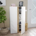 FORES Zapateros^Zapatero 2 Puertas Tempus Roble Nodi - Blanco Artik 56,5 X 102 X 35 Cm