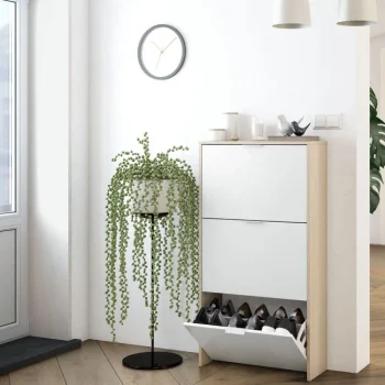 FORES Zapateros^Zapatero Madrid 18 Pares Color Roble Y Blanco 60 X 113 X 22 Cm